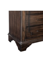 Homelegance Boone Rustic 3-Drawer Nightstand with Dark Bronze Bar Pulls