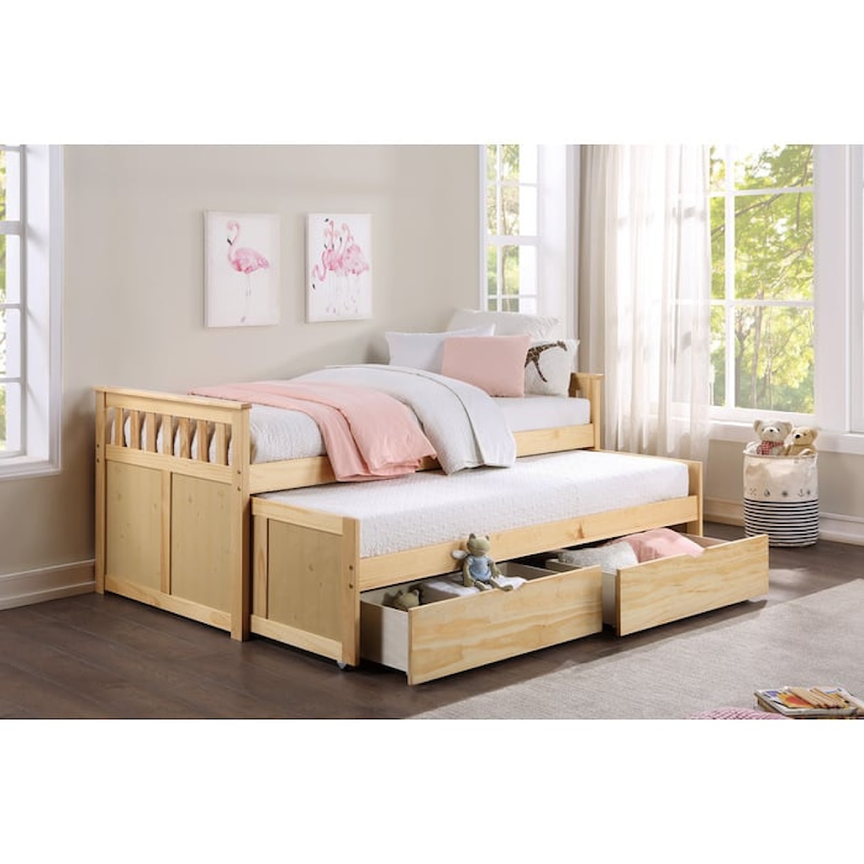 Homelegance Bartly Twin/Twin Bed with Storage Boxes