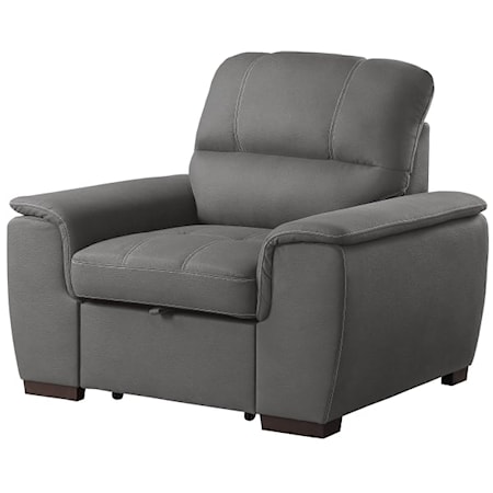 Chair with Pull-out Ottoman