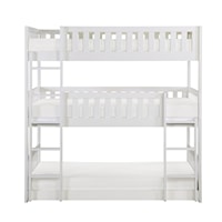 Transitional Triple Bunk Bed with Ladders