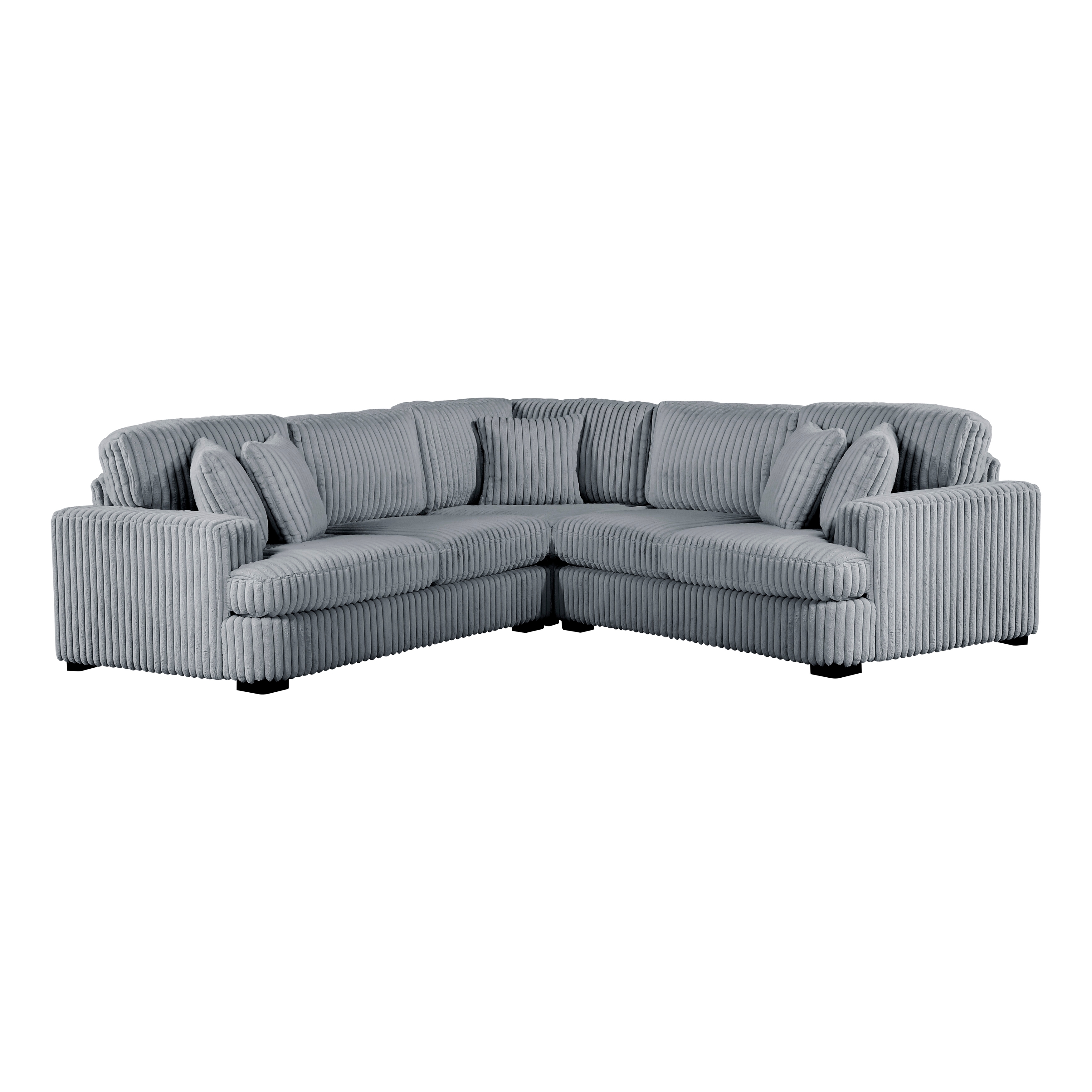 3-pc. L-Shape Corduroy Sectional Sofa