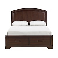 Transitional California King Platform Bed with Footboard Storage
