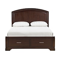 Transitional Eastern King Platform Bed With Footboard Storage