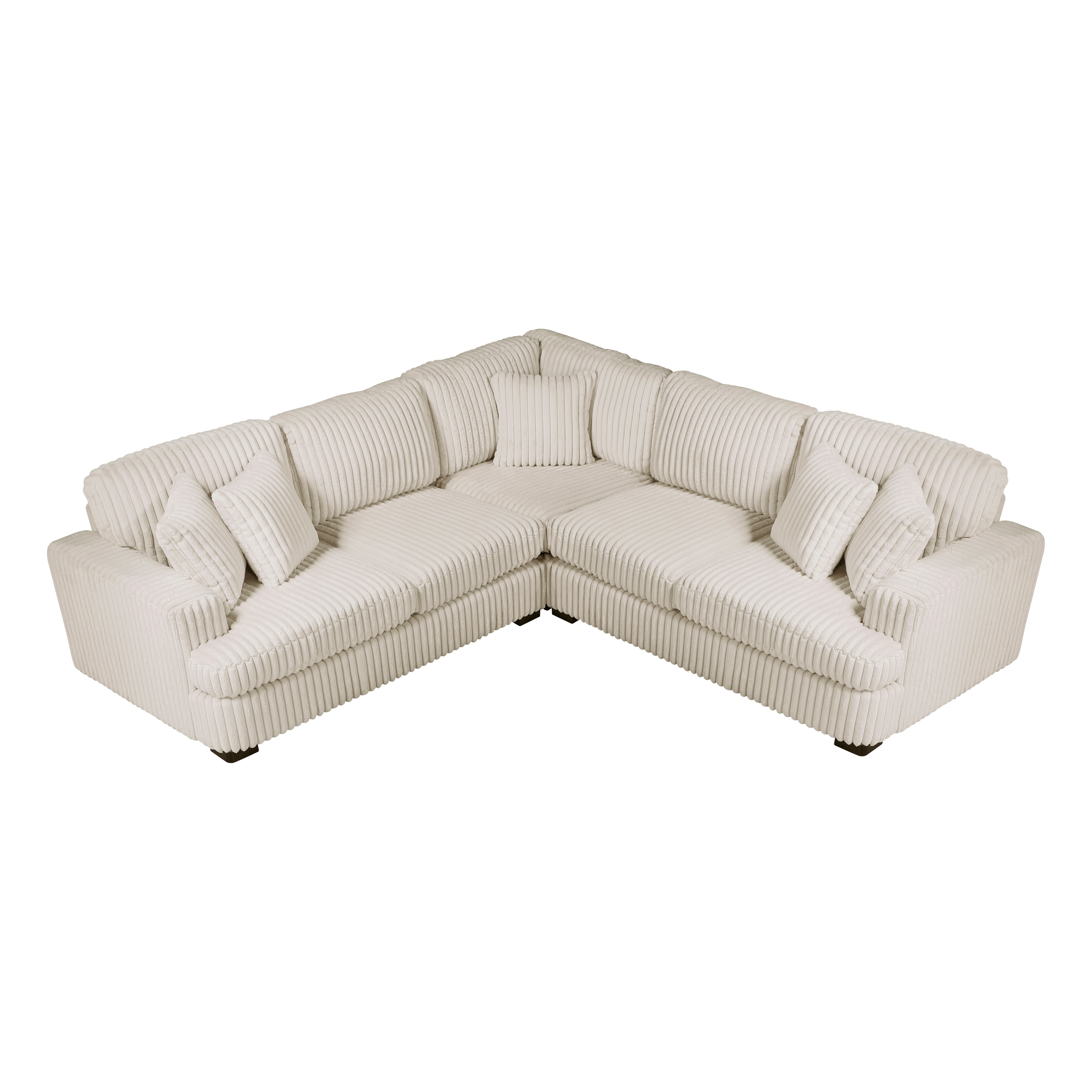 3-pc. L-Shape Corduroy Sectional Sofa
