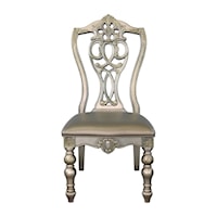 Traditional Dining Chair with Detailed Wood Carvings