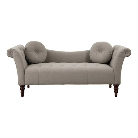 Traditional Upholstered Settee Sofa with Button Tufting