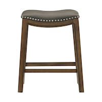 Transitional 24" Counter Height Stool with Nailhead Trim