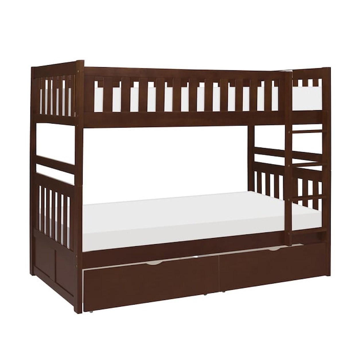 Homelegance Rowe Twin/Twin Bunk Bed with Storage Boxes