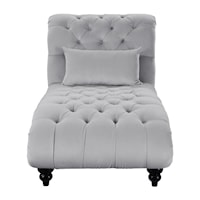 Glam Chaise with Button Tufting and Nailhead Trimming
