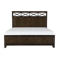 Contemporary Queen Bed with X-Framing Topped Headboard