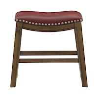 Transitional 18" Dining Stool with Nailhead Trim