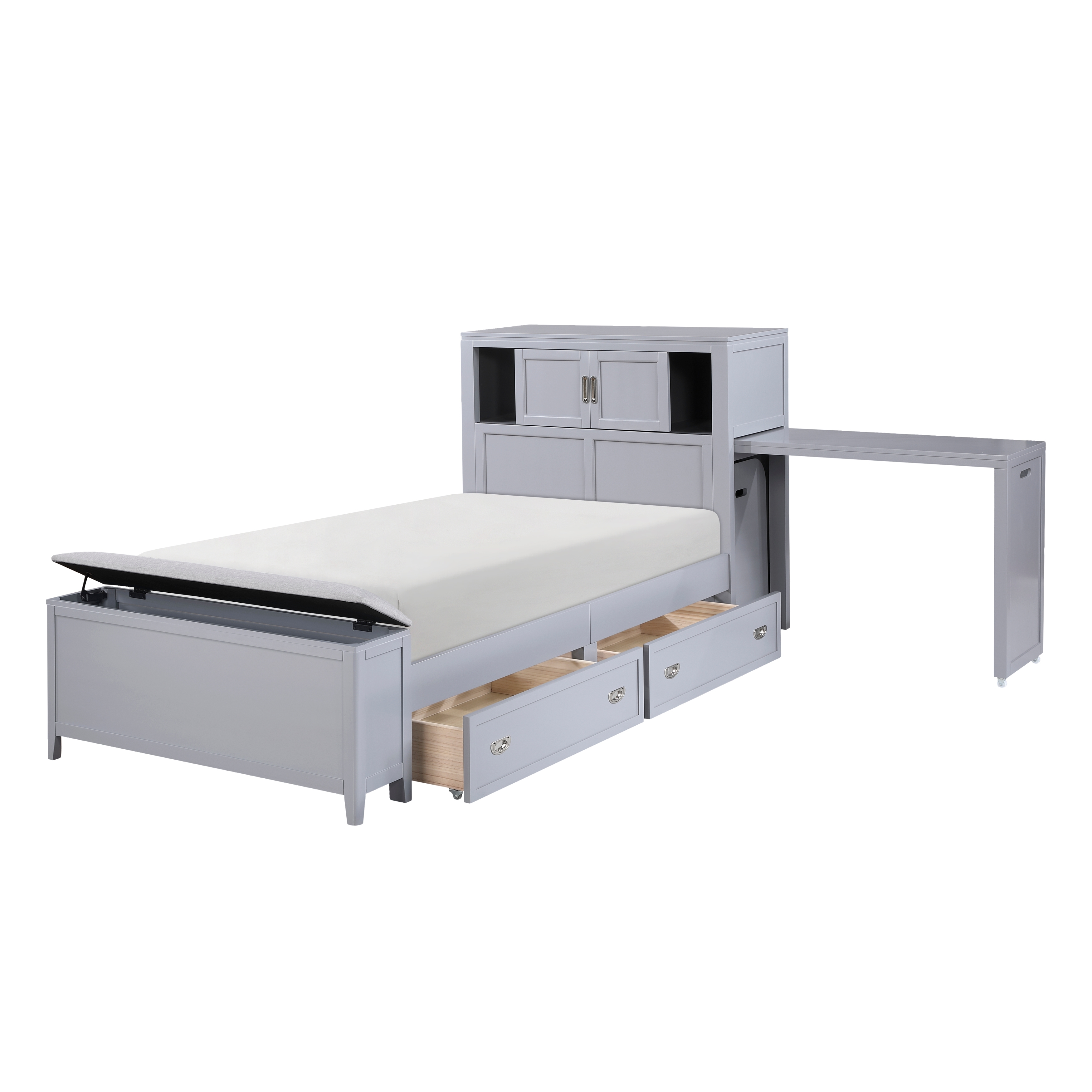 Homelegance Sloane Twin Bookcase Bed with Hidden Desk