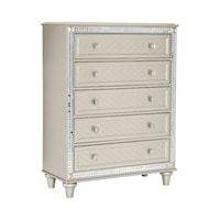 Glam Drawer Chest with Embossed Drawer Fronts