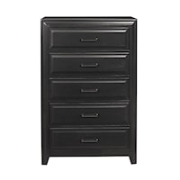 Contemporary 5-Drawer Bedroom Chest with Metal Center Glides