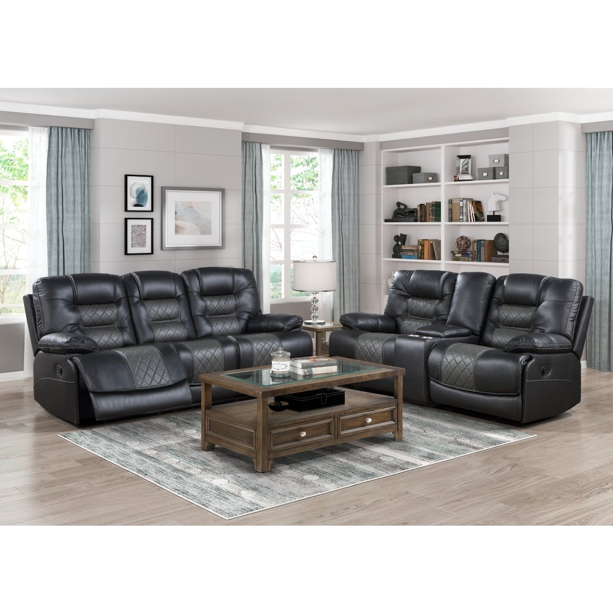 Homelegance Furniture Fabian Double Reclining Sofa