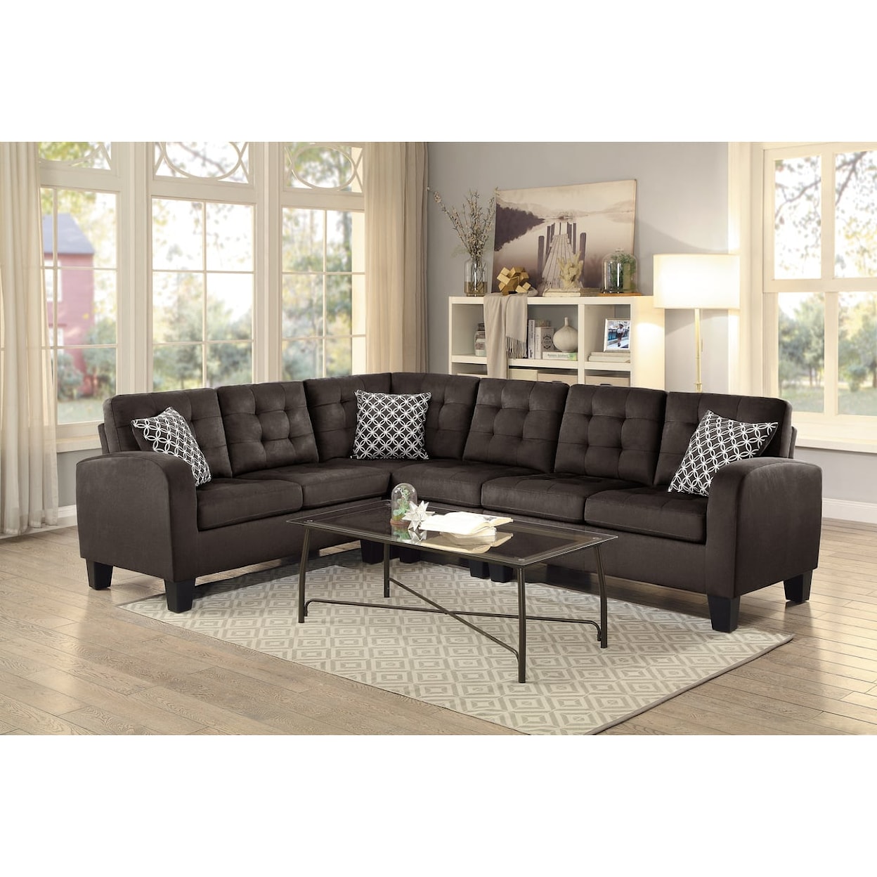 Homelegance Furniture Sinclair 2-Piece Reversible Sectional