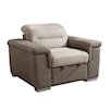 Homelegance Alfio Chair with Pull-out Ottoman