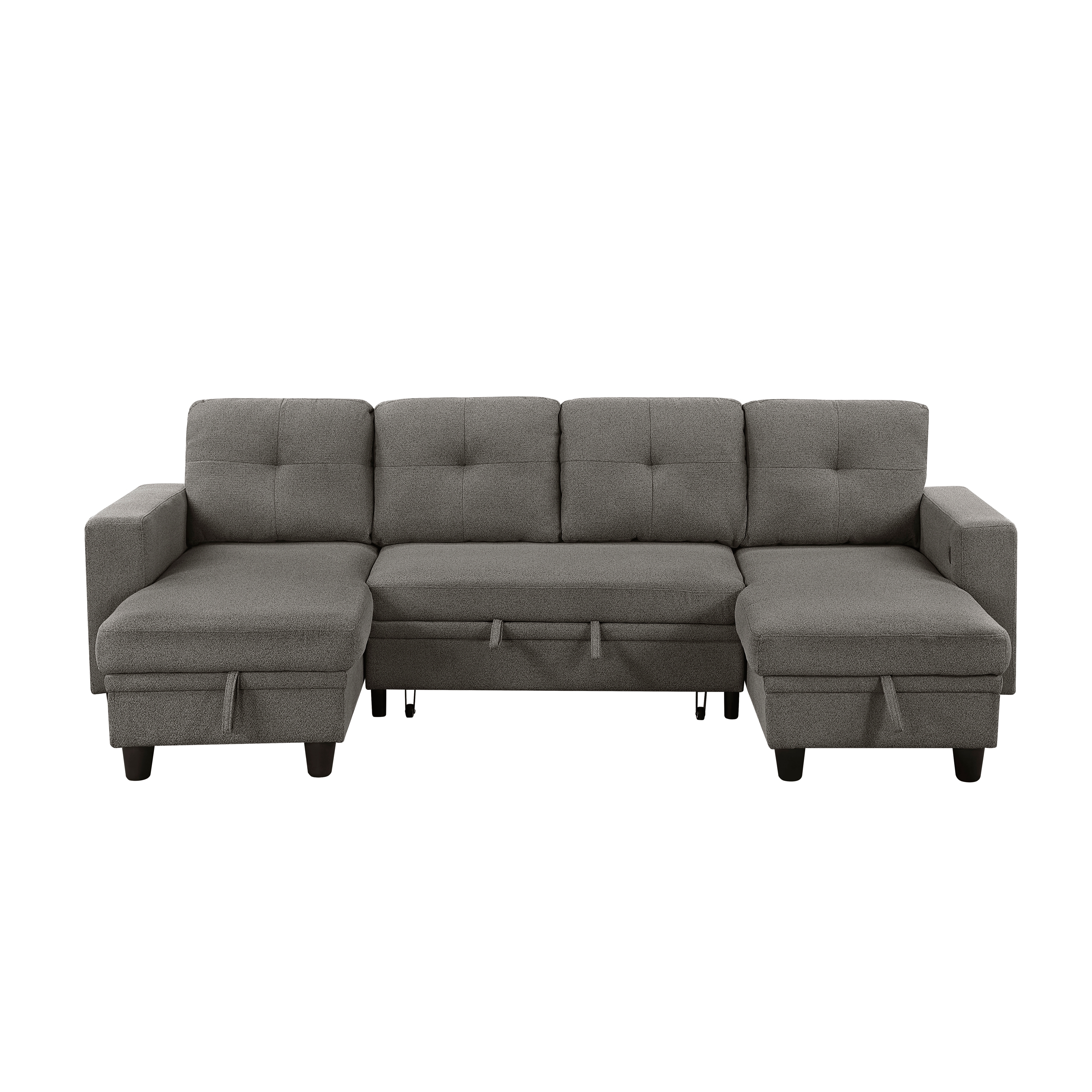4-Piece Sectional Sofa with Pull-Out Bed
