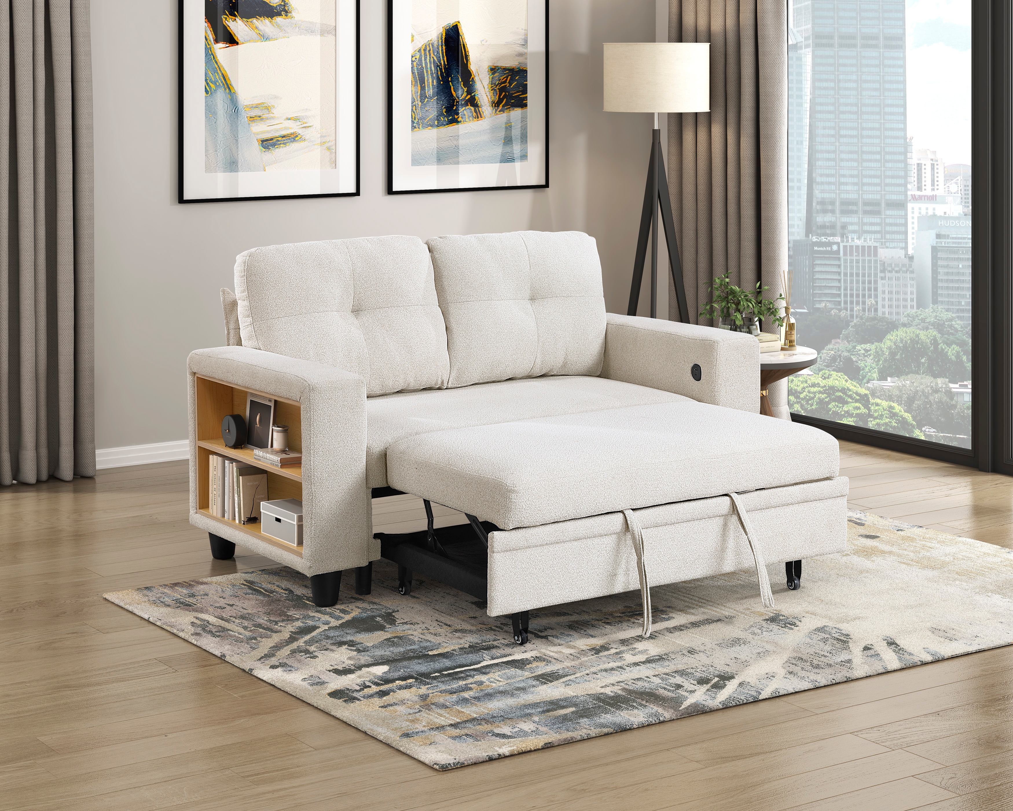 Homelegance Ansley Loveseat with Pull-Out Bed