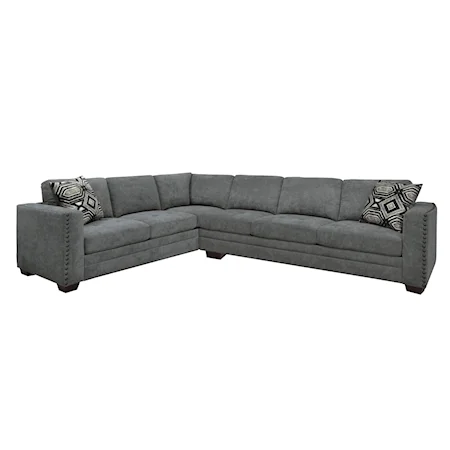 Transitional 2-Piece Sectional Sofa with USB Ports