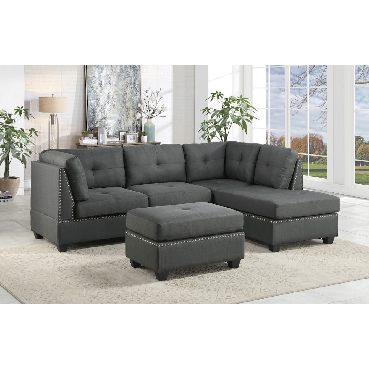 Homelegance Furniture Dasha 2-Piece Sectional with Right Chaise