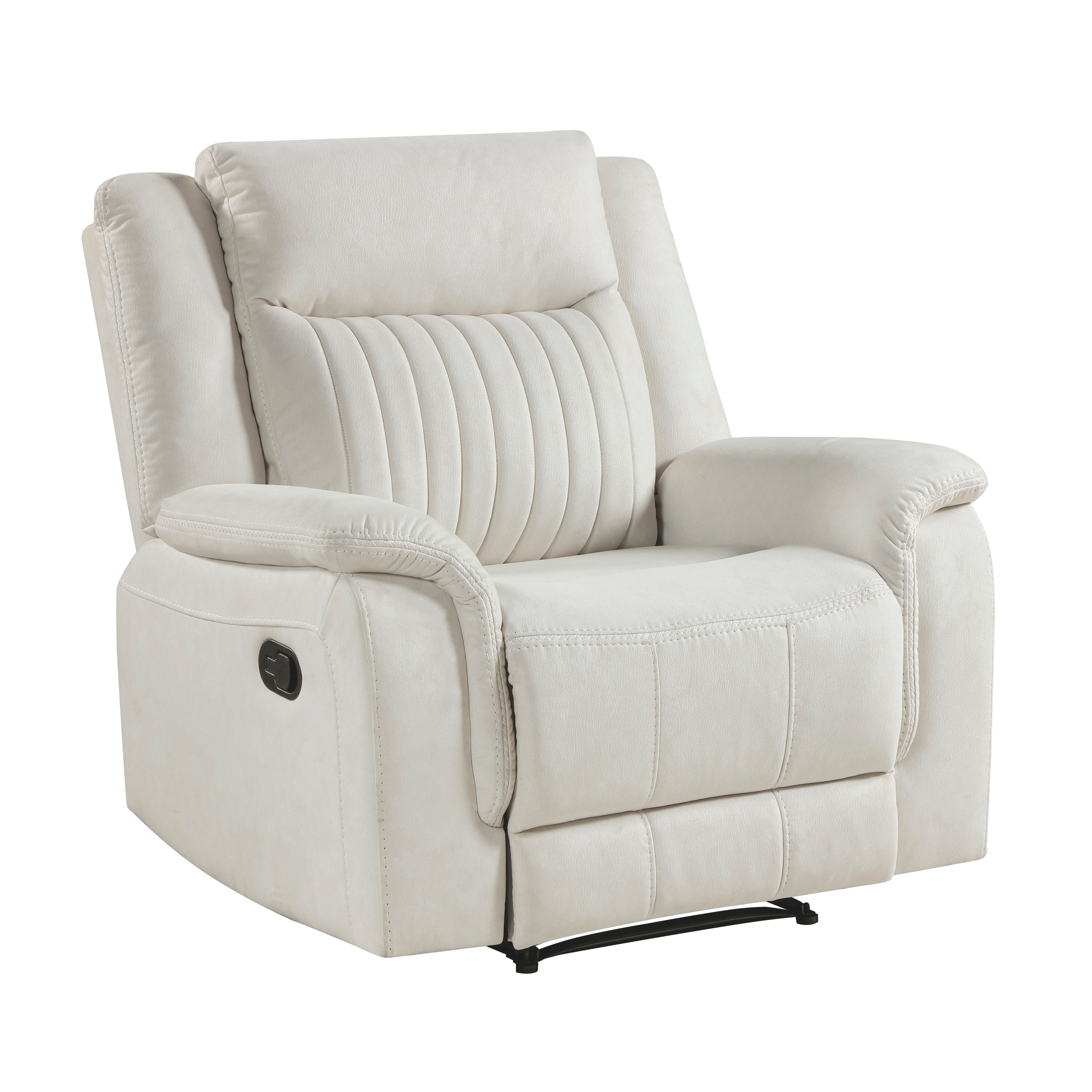 Casual Manual Recliner with Pillow Arms