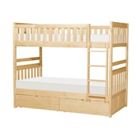 Transitional Twin Bunk Bed with Storage Boxes