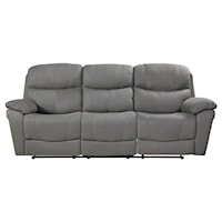 Transitional Dual Reclining Sofa with Pillow Arms
