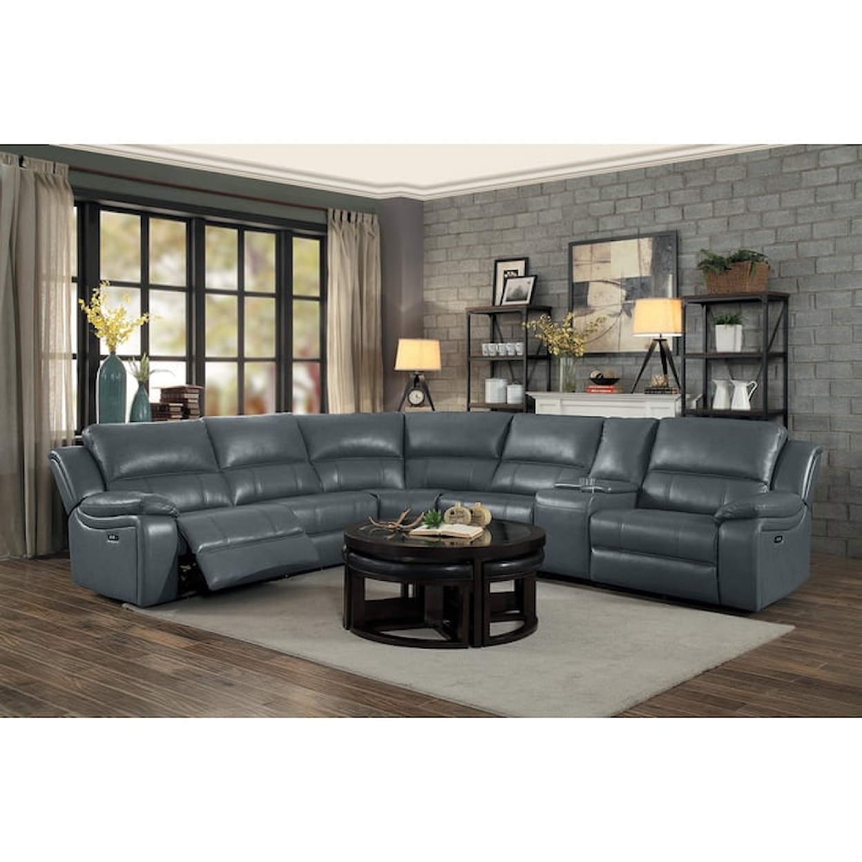 Homelegance Furniture Falun 6-Piece Modular Power Reclining Sectional