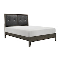 Contemporary California King Bed with Upholstered Headboard