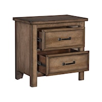 Rustic 2-Drawer Nightstand