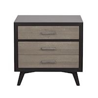Contemporary Nightstand with 3-Drawers