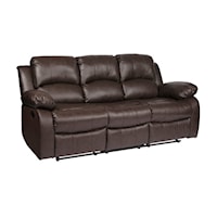 Casual Double Reclining Sofa with Pillow Arms