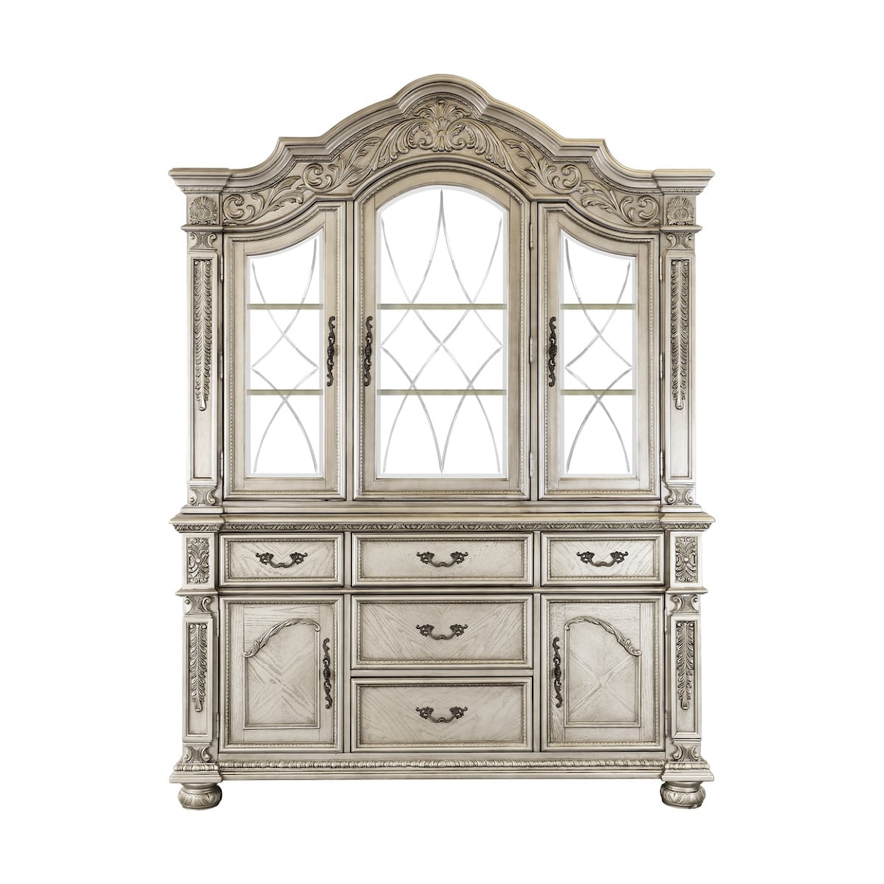 Homelegance Catalonia Buffet & Hutch with Bronze Handles