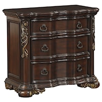 Traditional Nightstand With Three Drawers