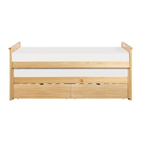 Transitional Twin Bed with Storage Boxes