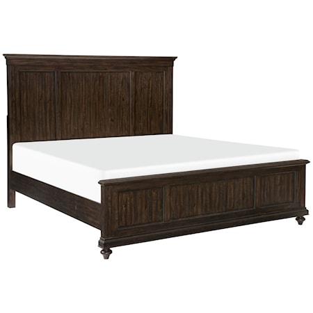 Transitional California King Panel Bed with Turned Legs