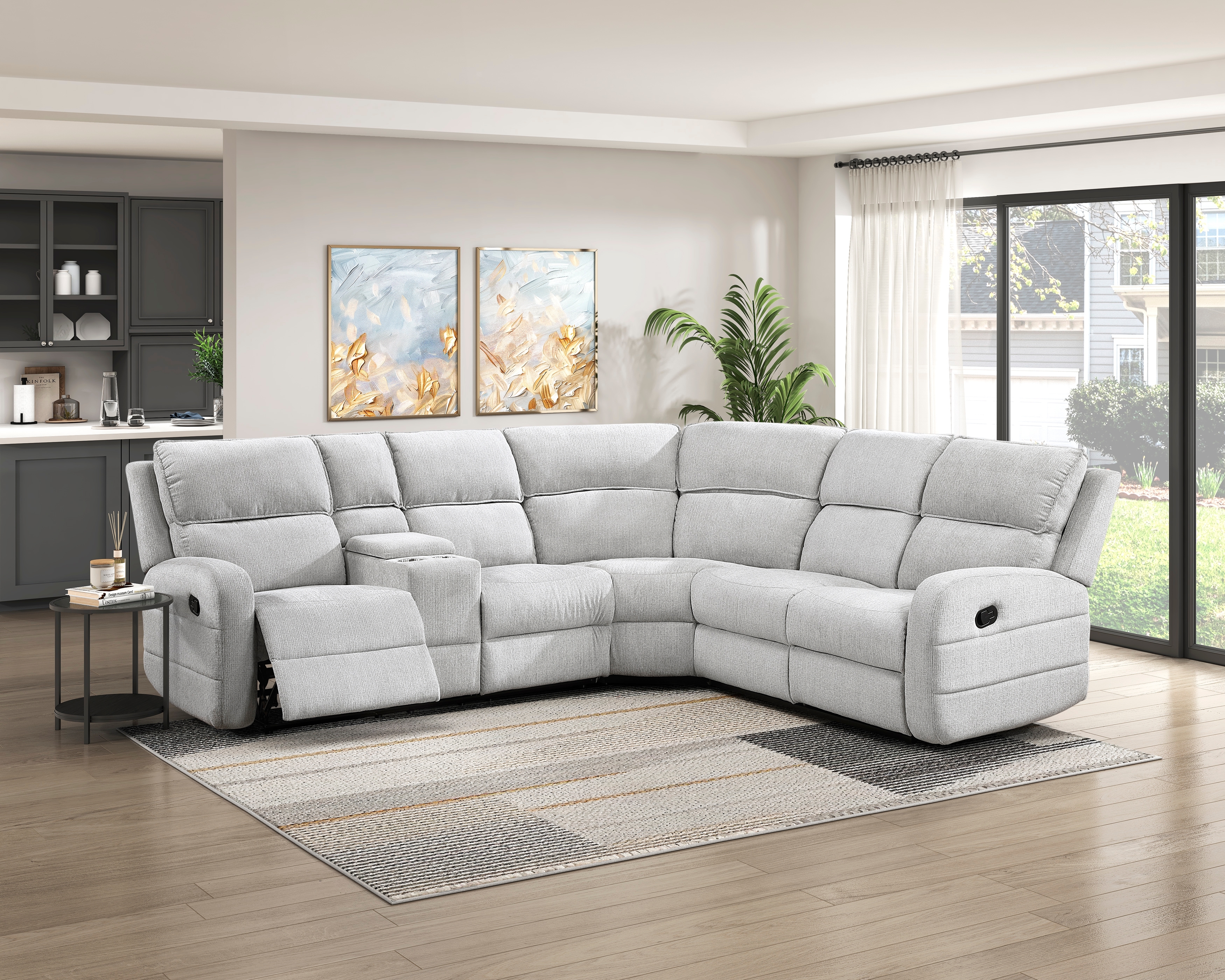 Homelegance Thorne 3-Piece Manual Reclining Sectional Sofa