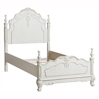Traditional Twin Bed with Carving Details