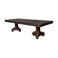 Traditional Dining Table with Gold Tipping