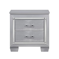 Glam Two Drawer Nighstand with Under-Light