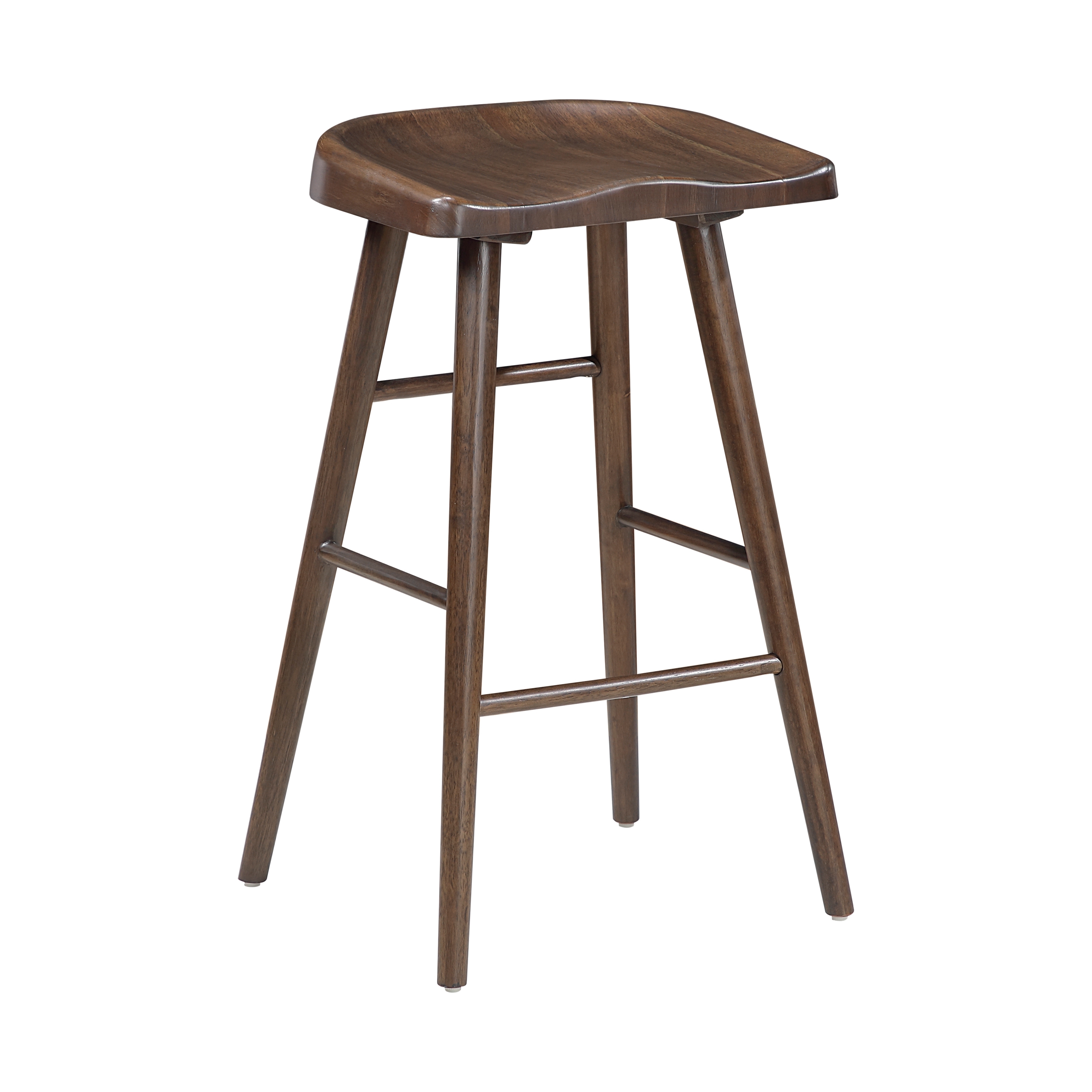 Farmhouse Pub Height Stool with Saddle Seat
