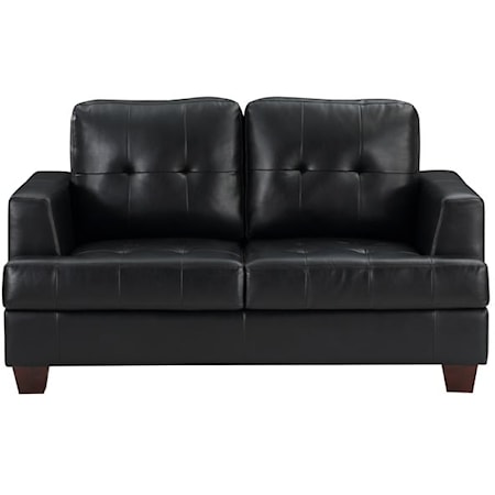 Transitional Loveseat with Tufted Detail