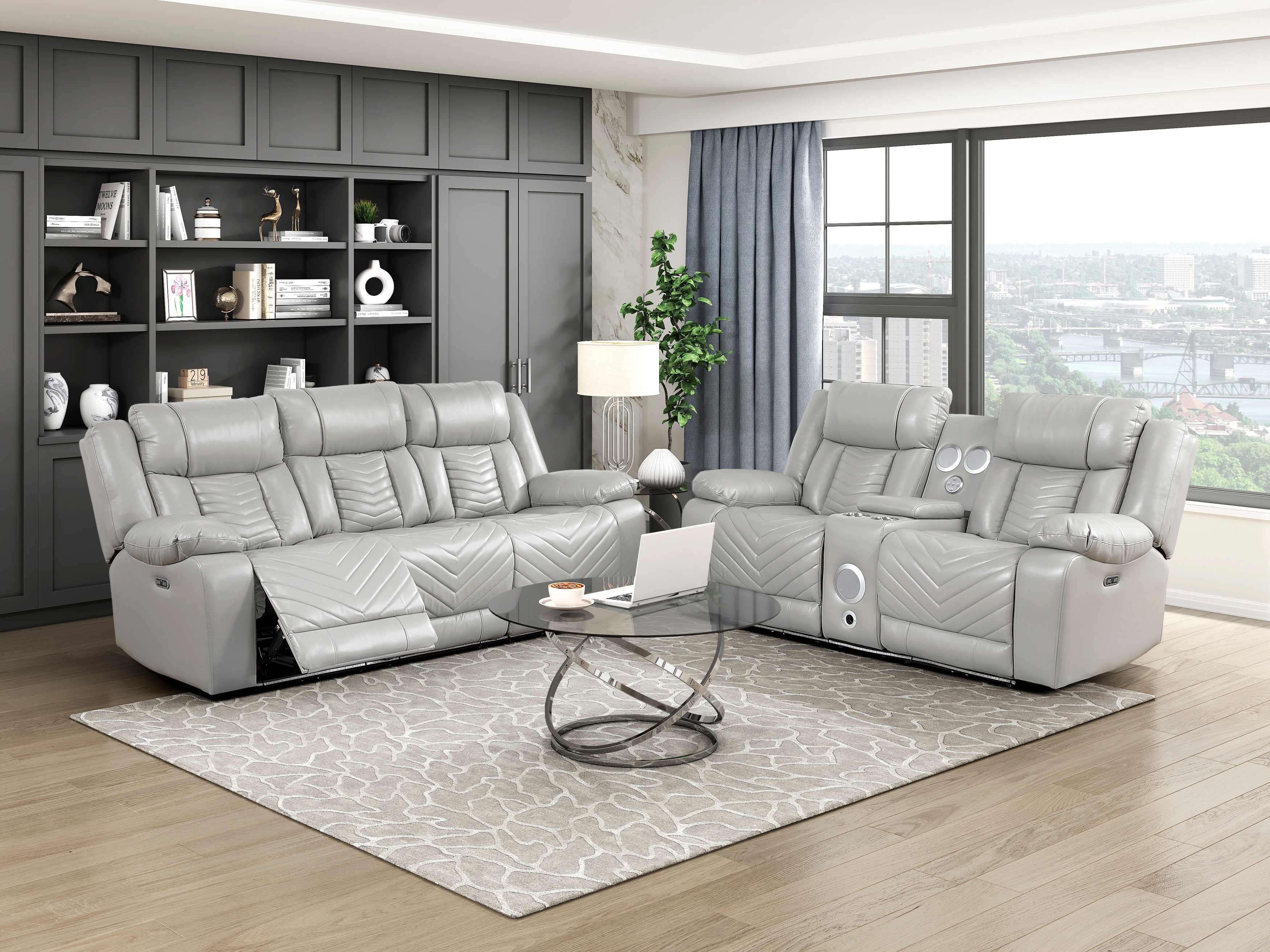 Homelegance Huron Power Double Reclining Loveseat