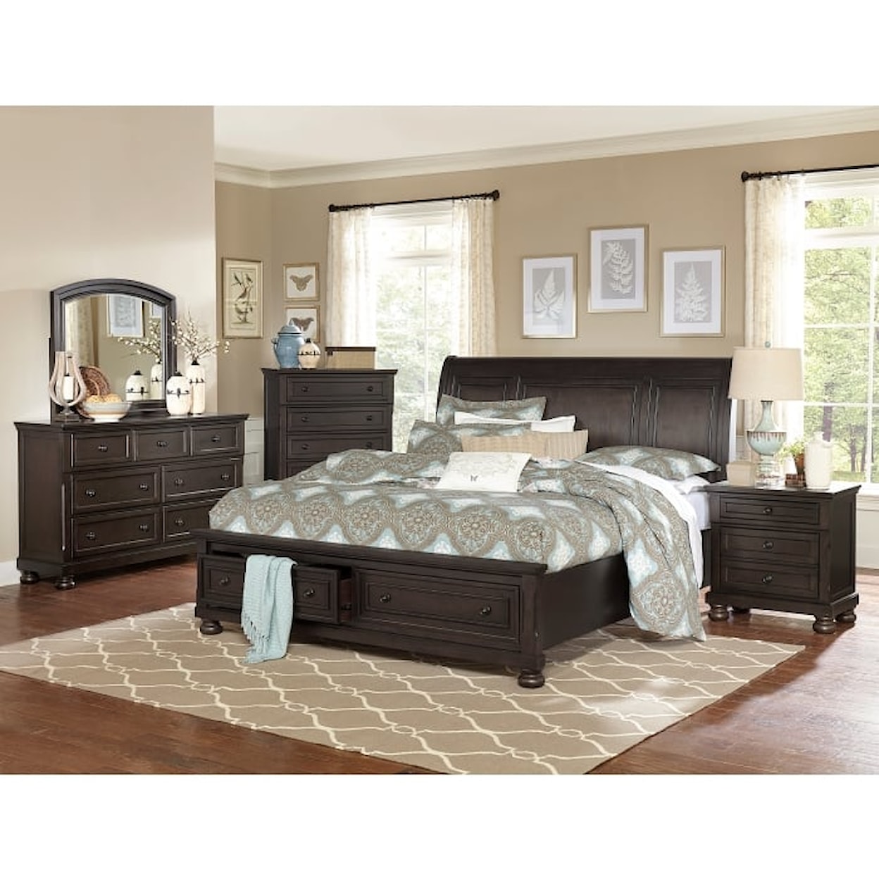 Homelegance Furniture Begonia King  Bed with FB Storage