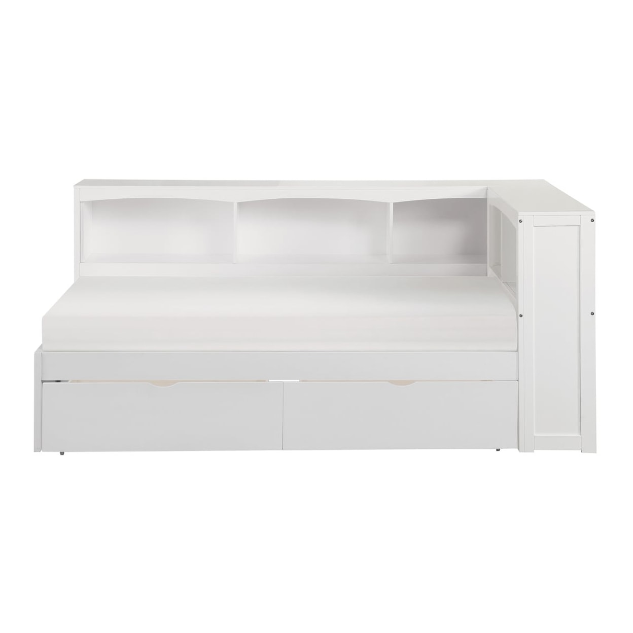 Homelegance Galen Twin Bookcase Corner Bed with Storage Boxes