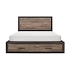 Homelegance Miter California King Bed with Footboard Storage