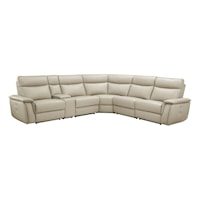 Casual 6-Piece Power Reclining Sectional Sofa with Power Headrests
