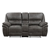 Casual Dual Reclining Loveseat with Center Console