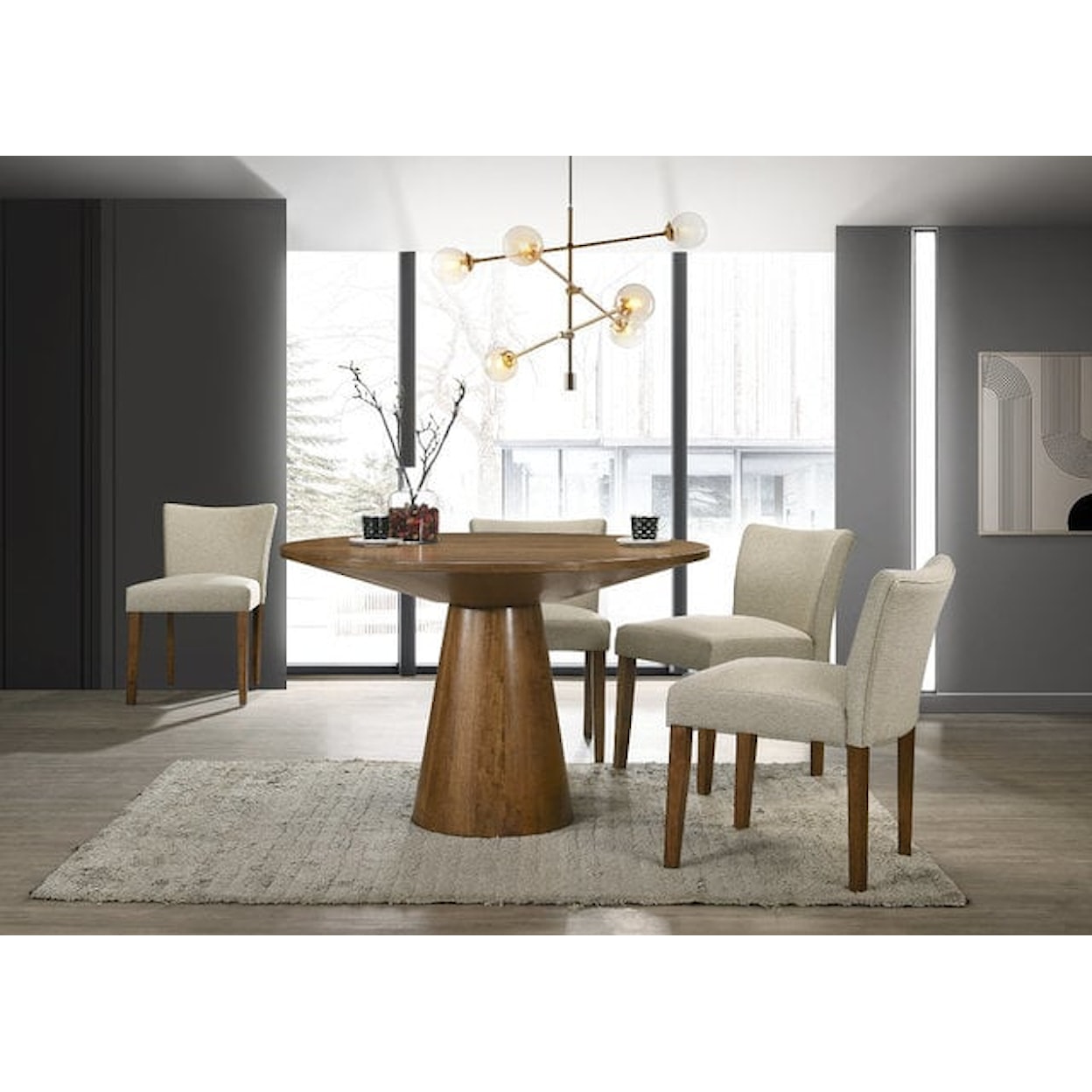 Donald Choi Canada Rory Round Walnut Dining Table